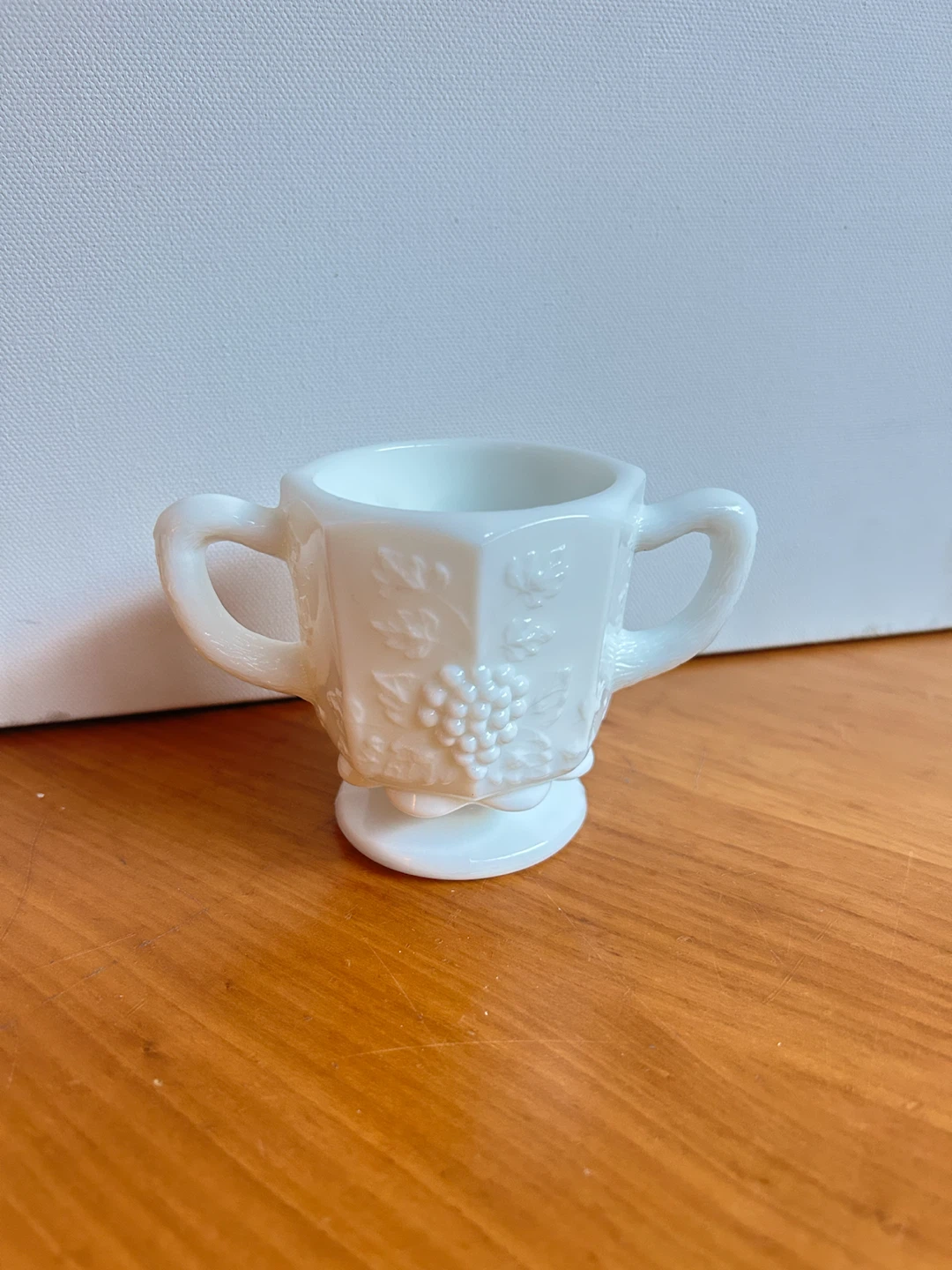 Vintage White Milk Glass Sugar Bowl