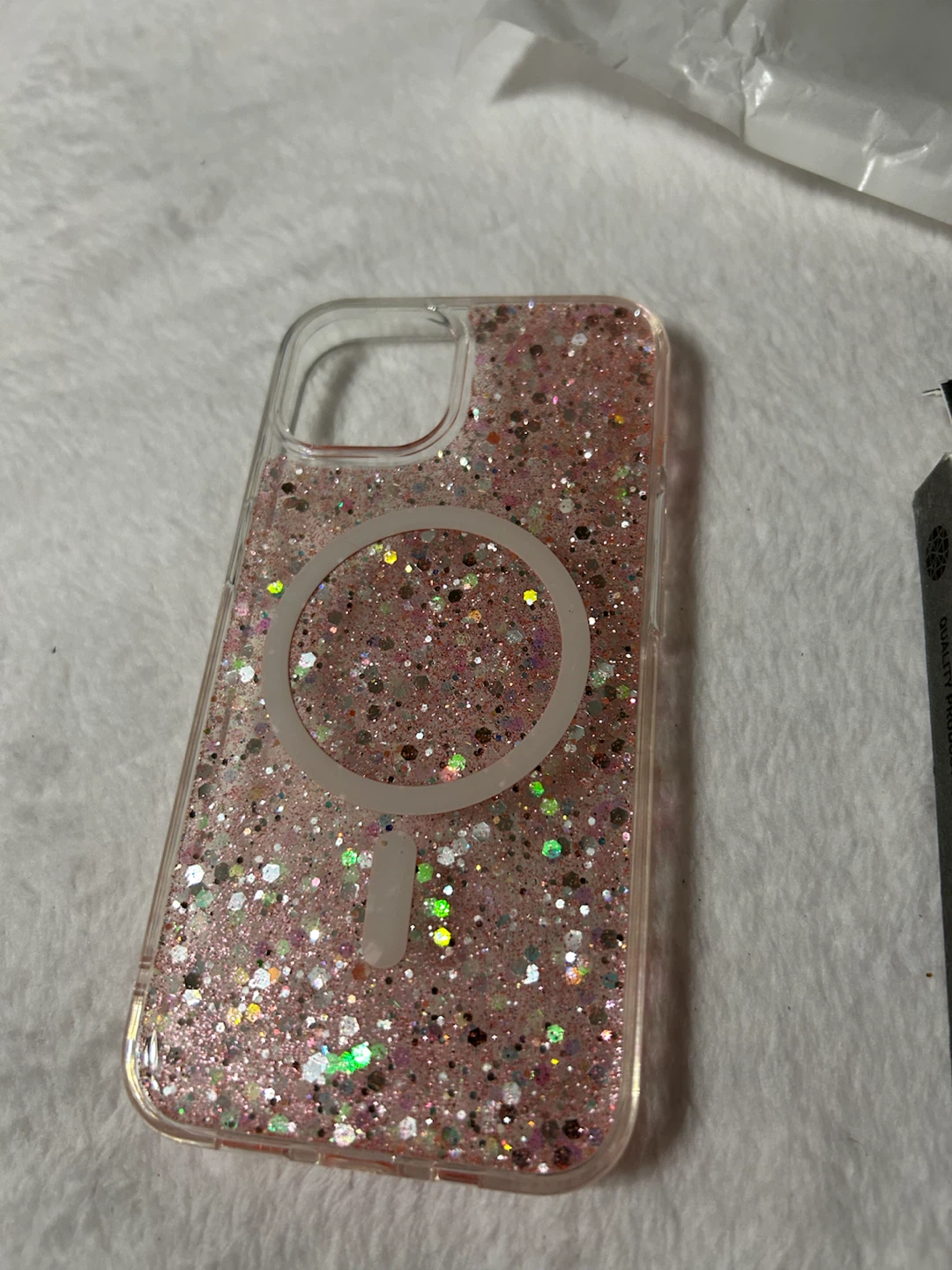 New-QOVOC Pink Glitter MagSafe Case for iPhone 14/13