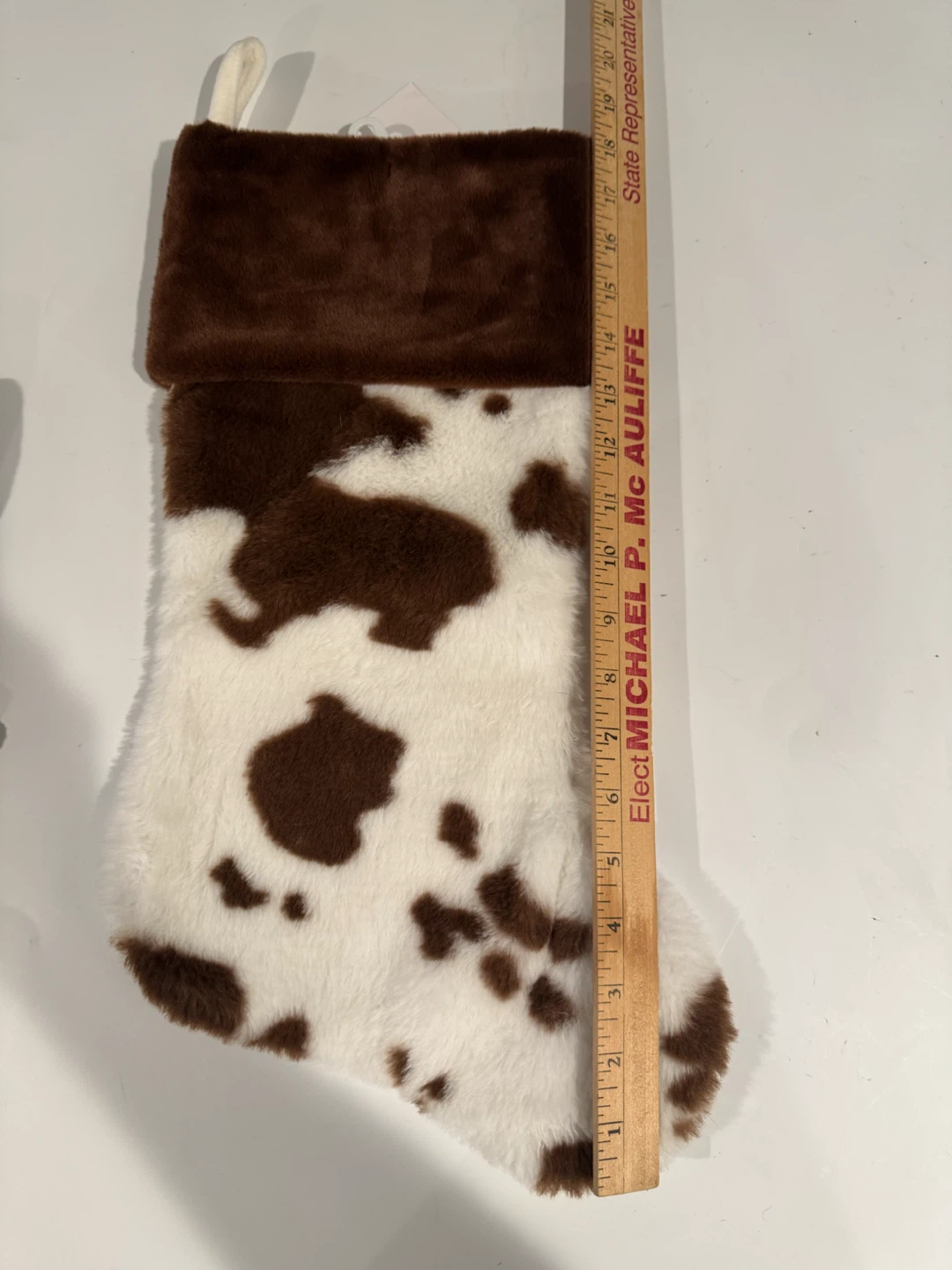 Faux Fur Cow Print Christmas Stocking - photo 3