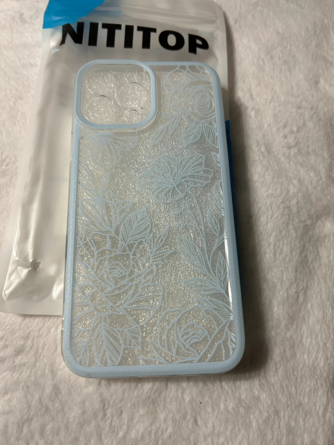 New-NITITOP iPhone 13 Pro Max Floral Case - Blue