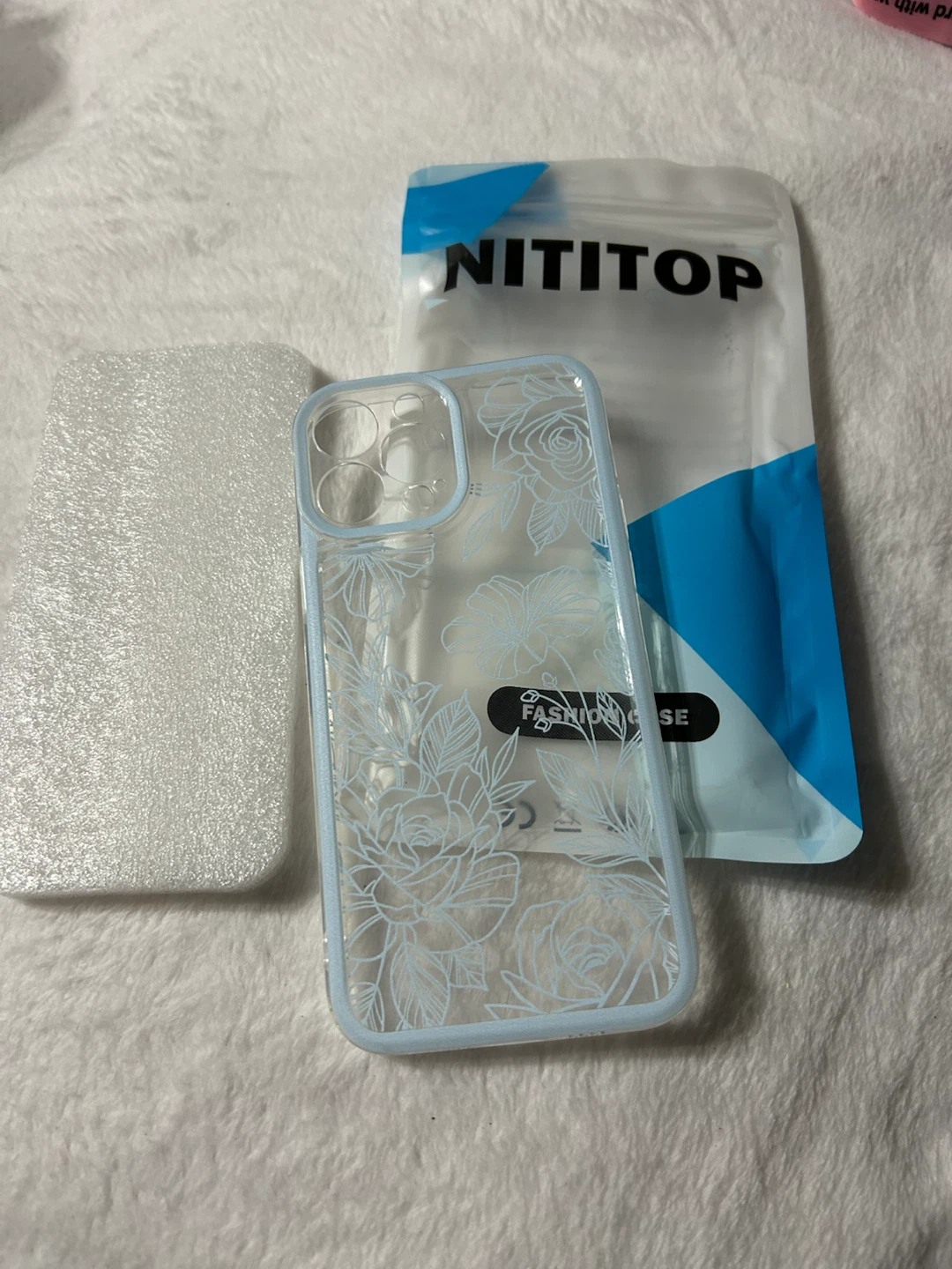 New-NITITOP iPhone 13 Pro Max Floral Case - Blue - photo 4
