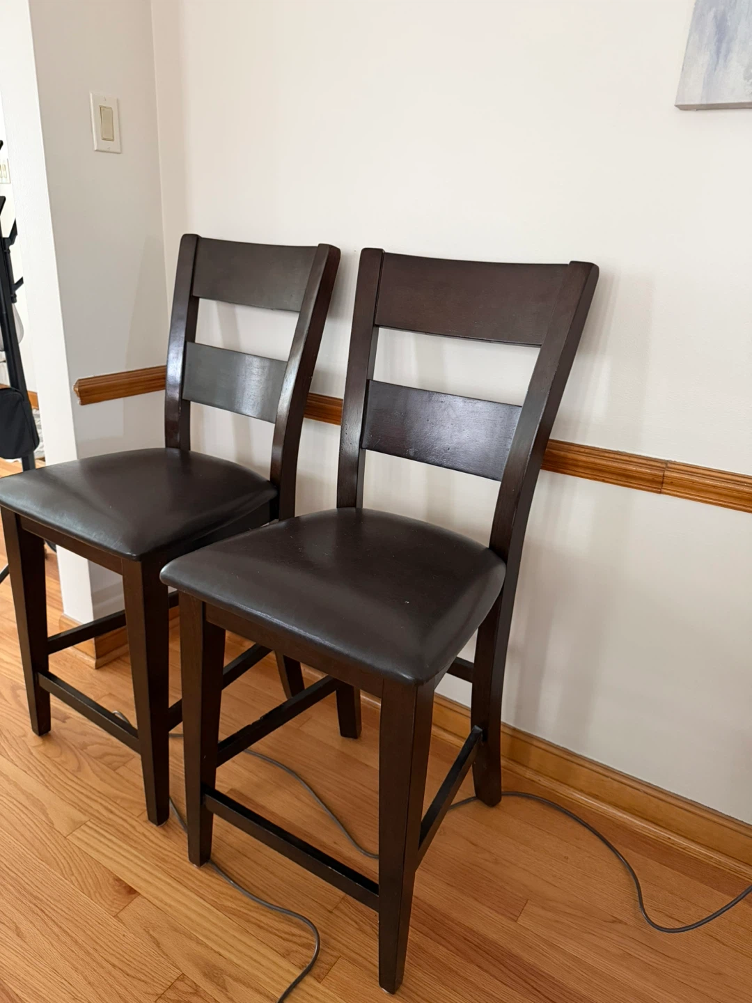 Set of 4 Dark Brown Bar Stools - photo 3