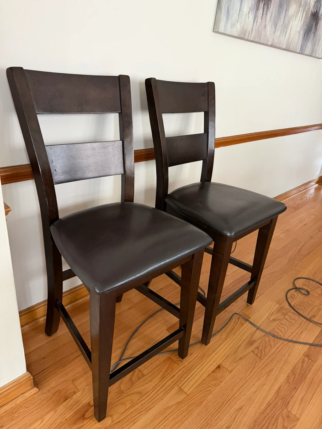 Set of 4 Dark Brown Bar Stools - photo 4