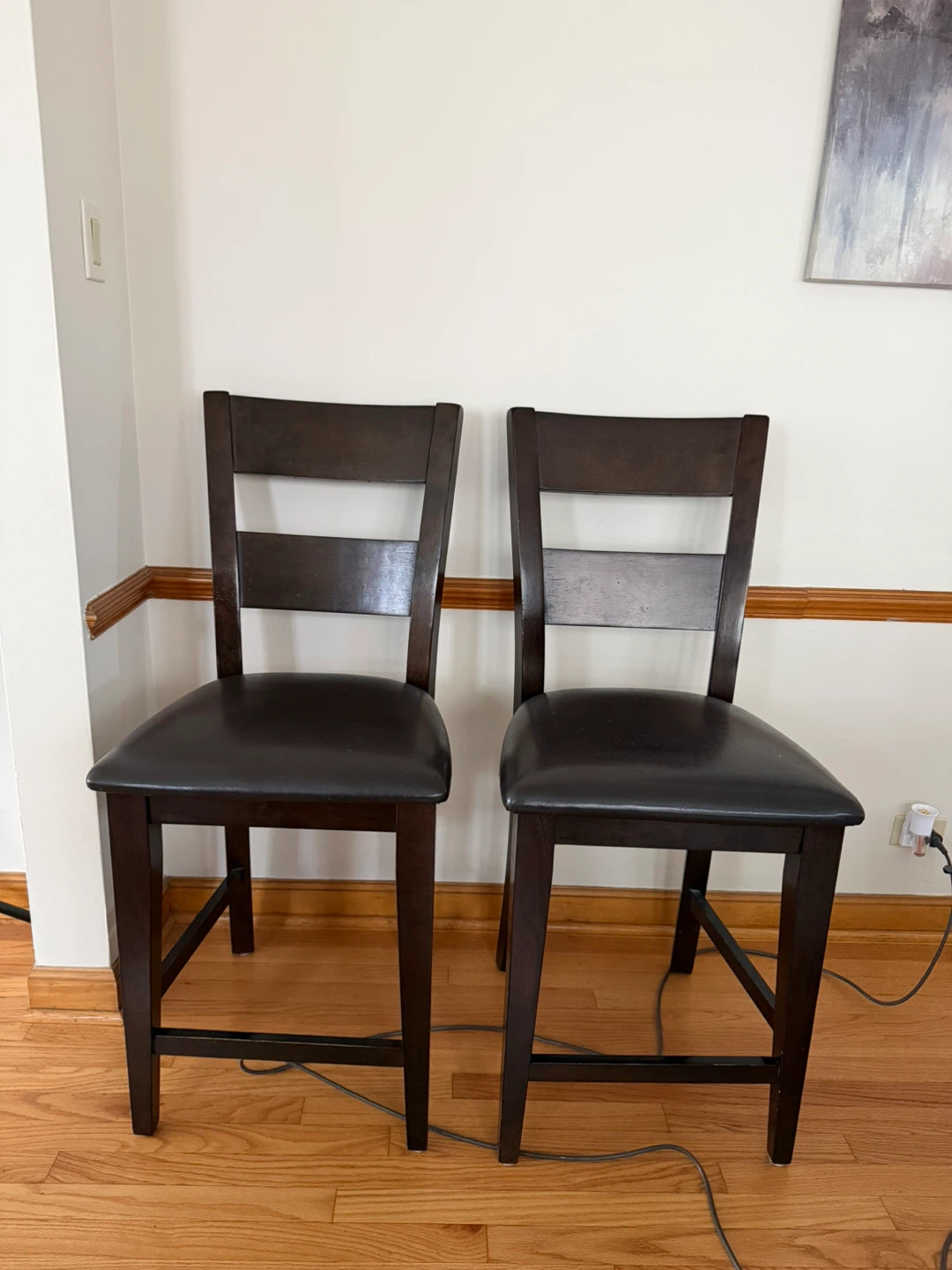 Set of 4 Dark Brown Bar Stools - photo 5