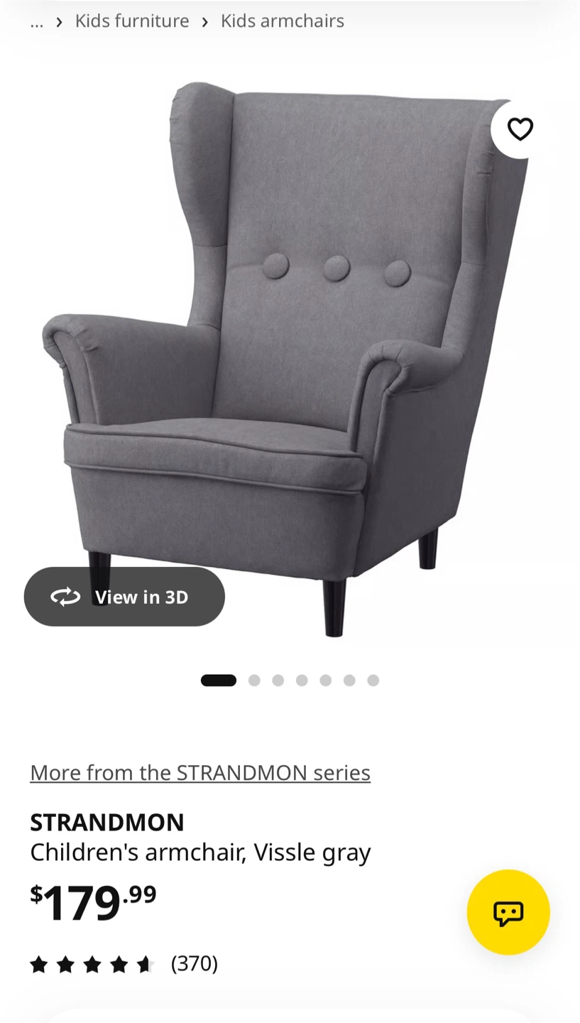 IKEA STRANDMON Children's Armchair in Vissle Gray