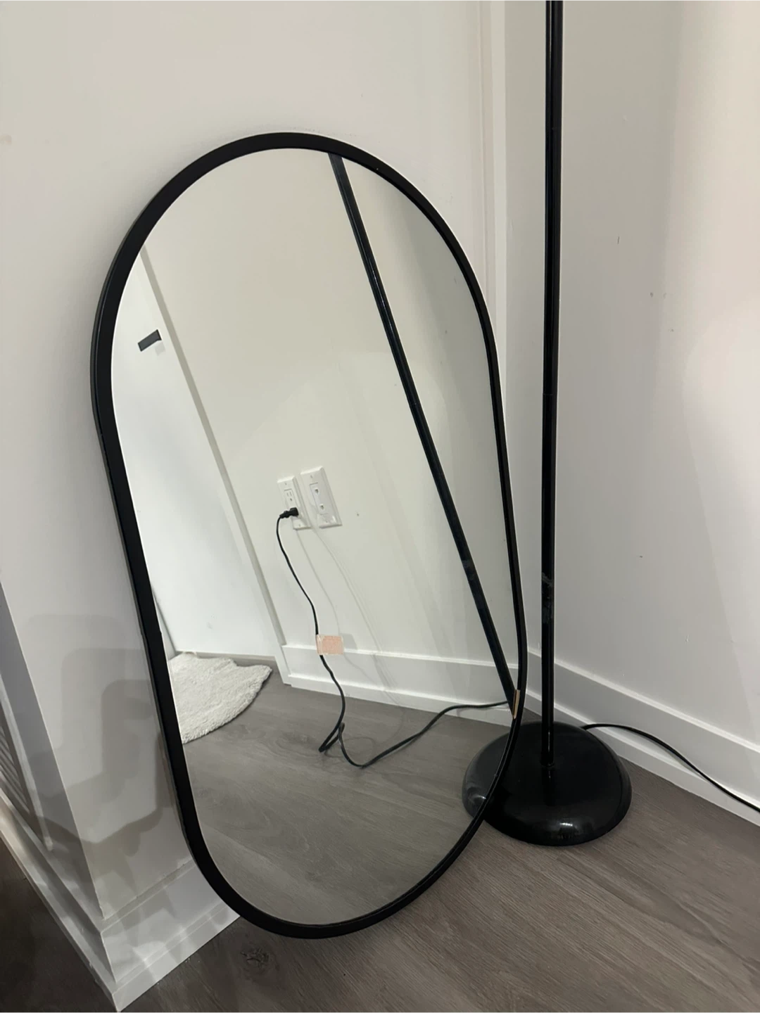 Black Arch Floor Mirror