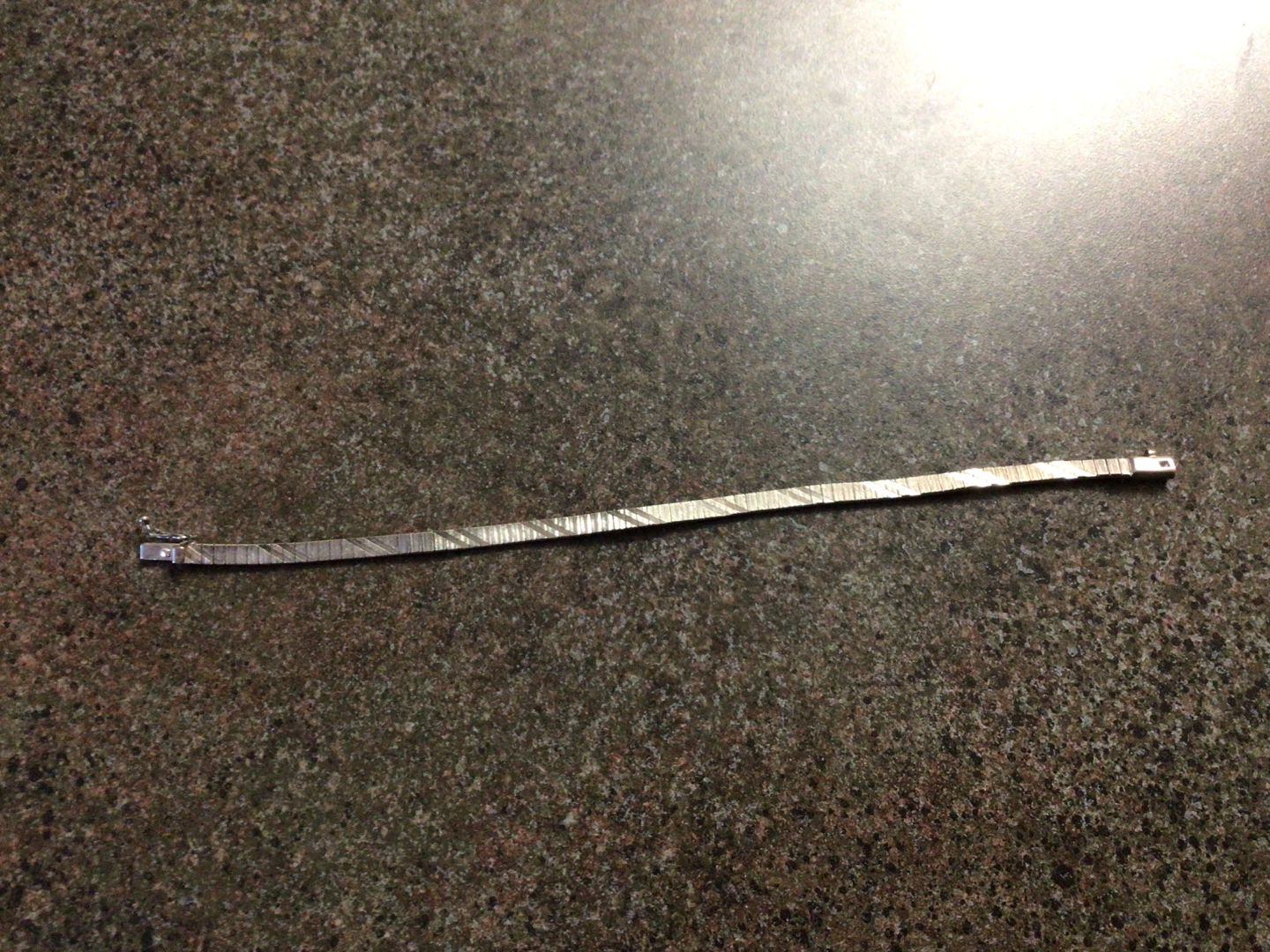 925 Silver Textured Flat Link Bracelet - photo 2