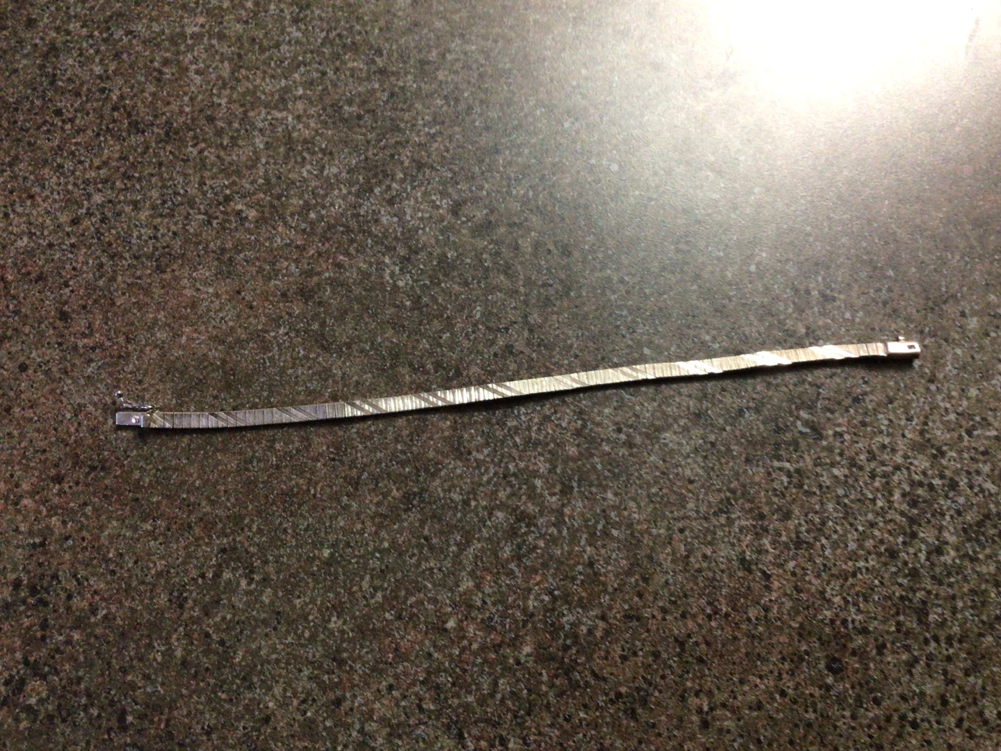 925 Silver Textured Flat Link Bracelet - photo 3