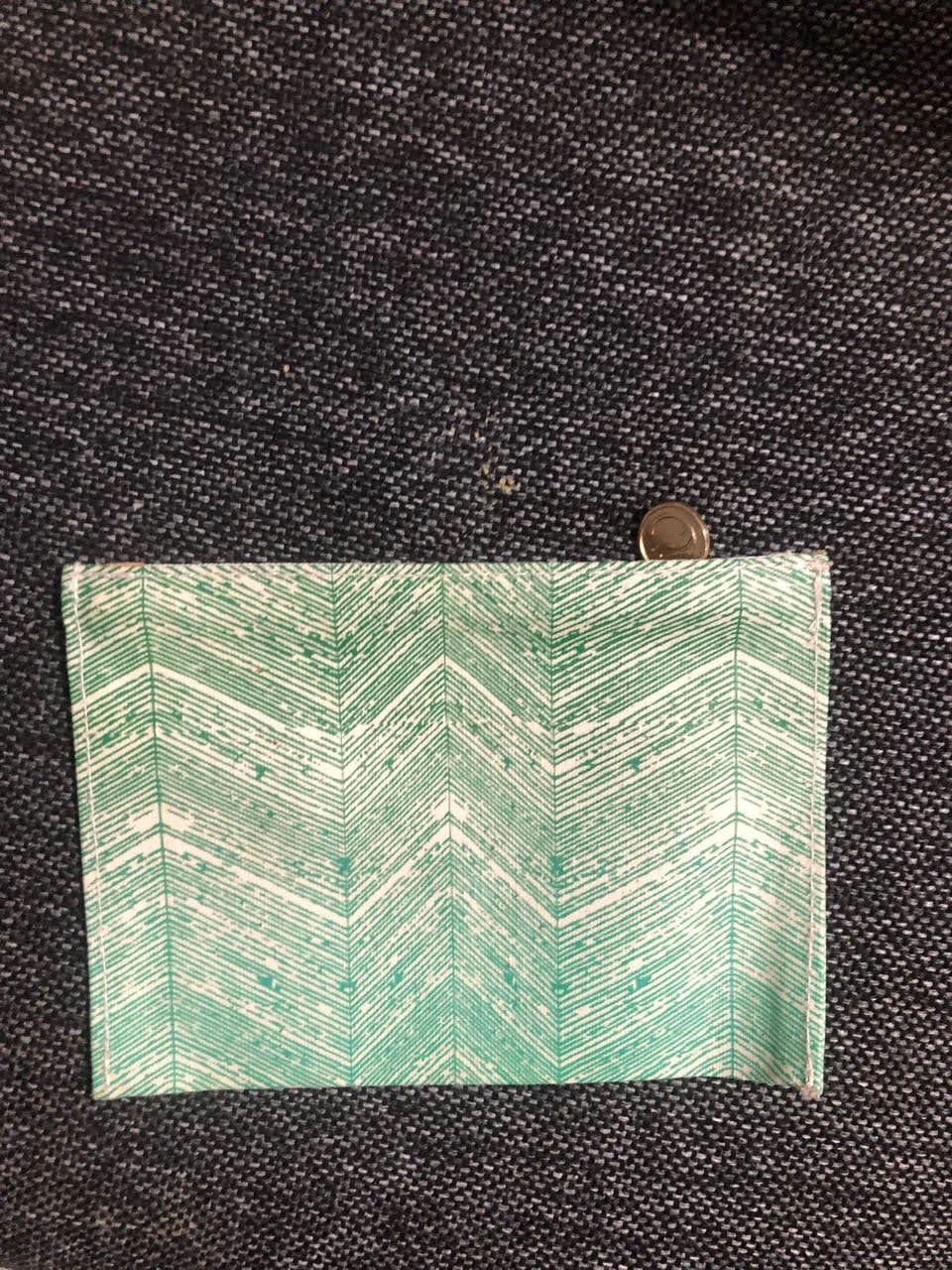 🏈 EcoTools green chevron makeup pouch