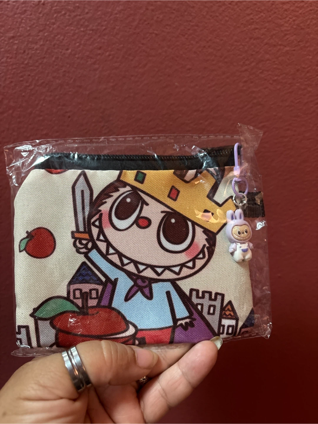 🏈 New LABUBU  Print Zipper pouch with LABUBU  Charm