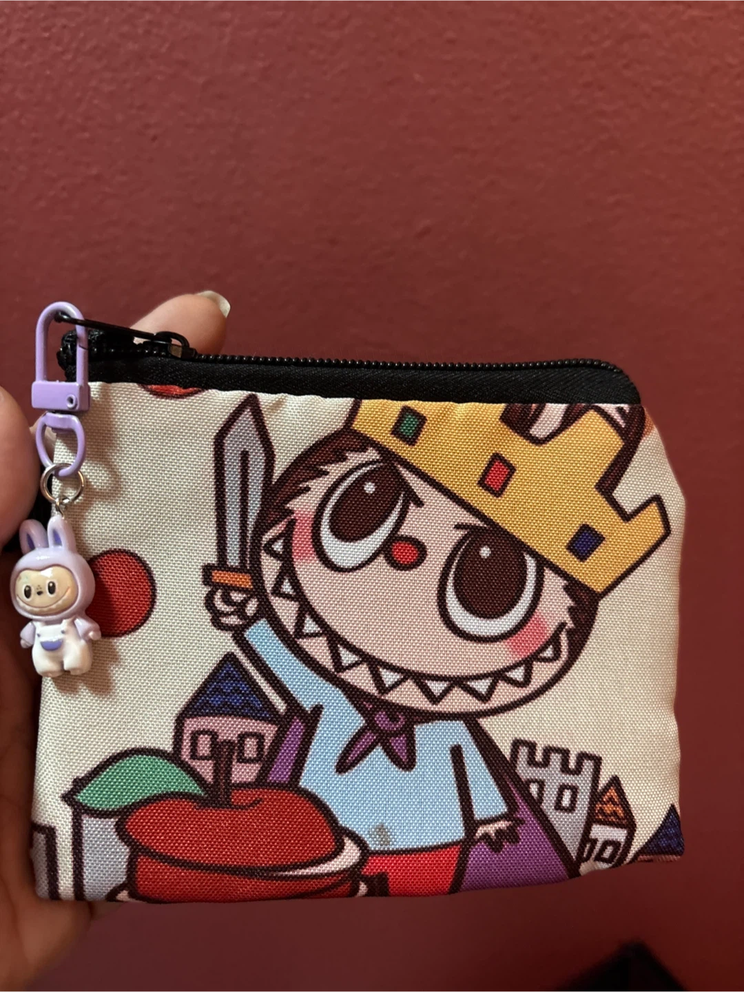 🏈 New LABUBU  Print Zipper pouch with LABUBU  Charm - photo 2
