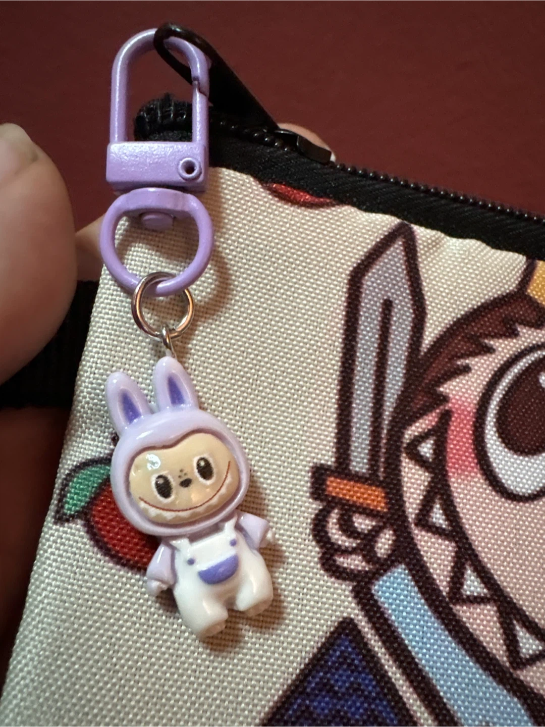 🏈 New LABUBU  Print Zipper pouch with LABUBU  Charm - photo 3