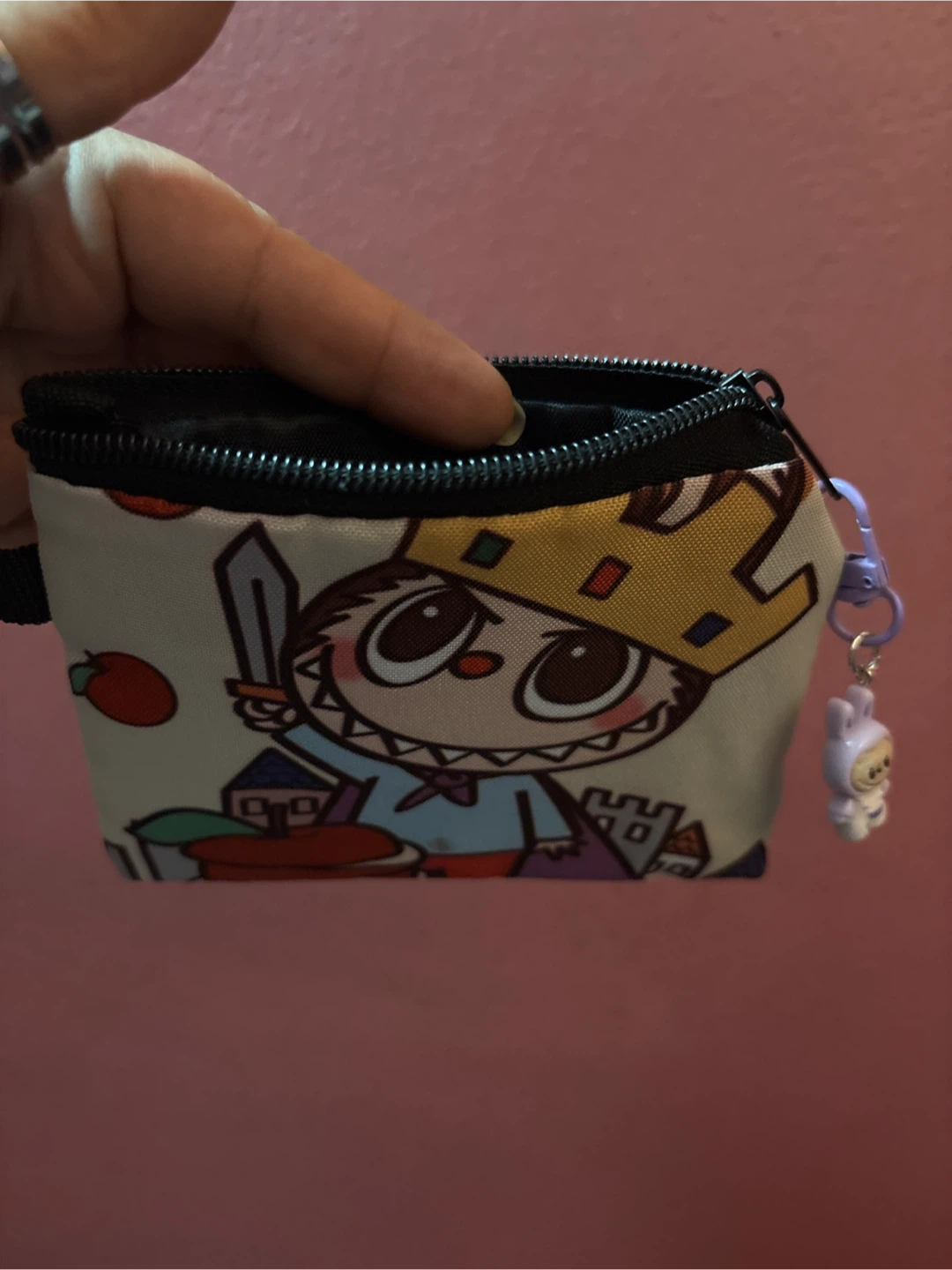 🏈 New LABUBU  Print Zipper pouch with LABUBU  Charm - photo 5