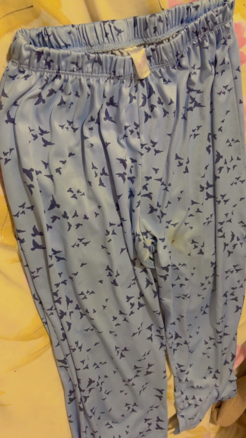 Light 🏈 blue bird print pajama pants - photo 2