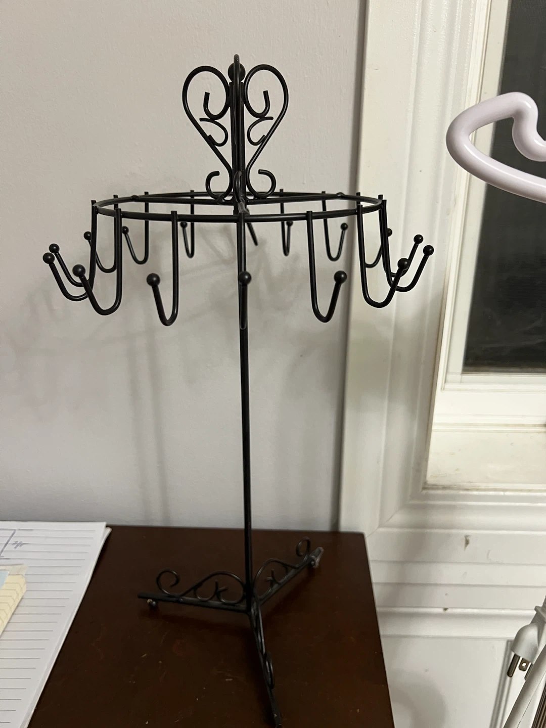 🏈 Black Metal Jewelry Display Stand
