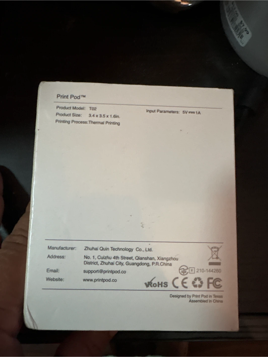 🏈 New Print Pod T02 Portable Thermal Printer - photo 3