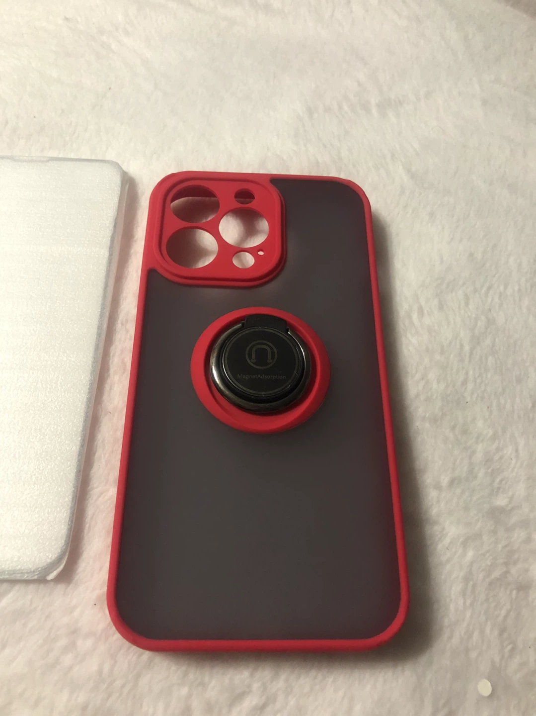 New-Red Magnetic Phone Case with Ring Holder