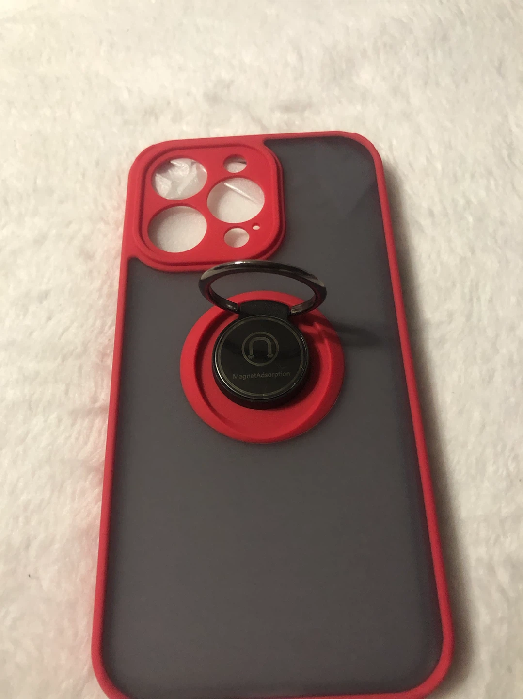 New-Red Magnetic Phone Case with Ring Holder - photo 2