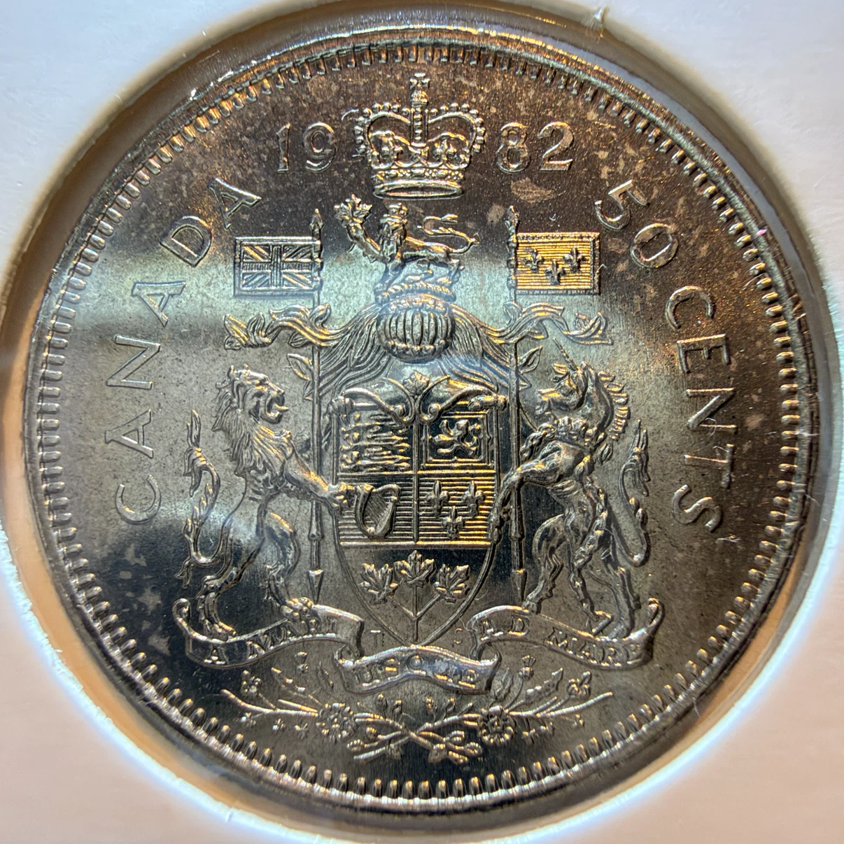 1982 Canada 50 Cents Coin Type 2 Small Beads