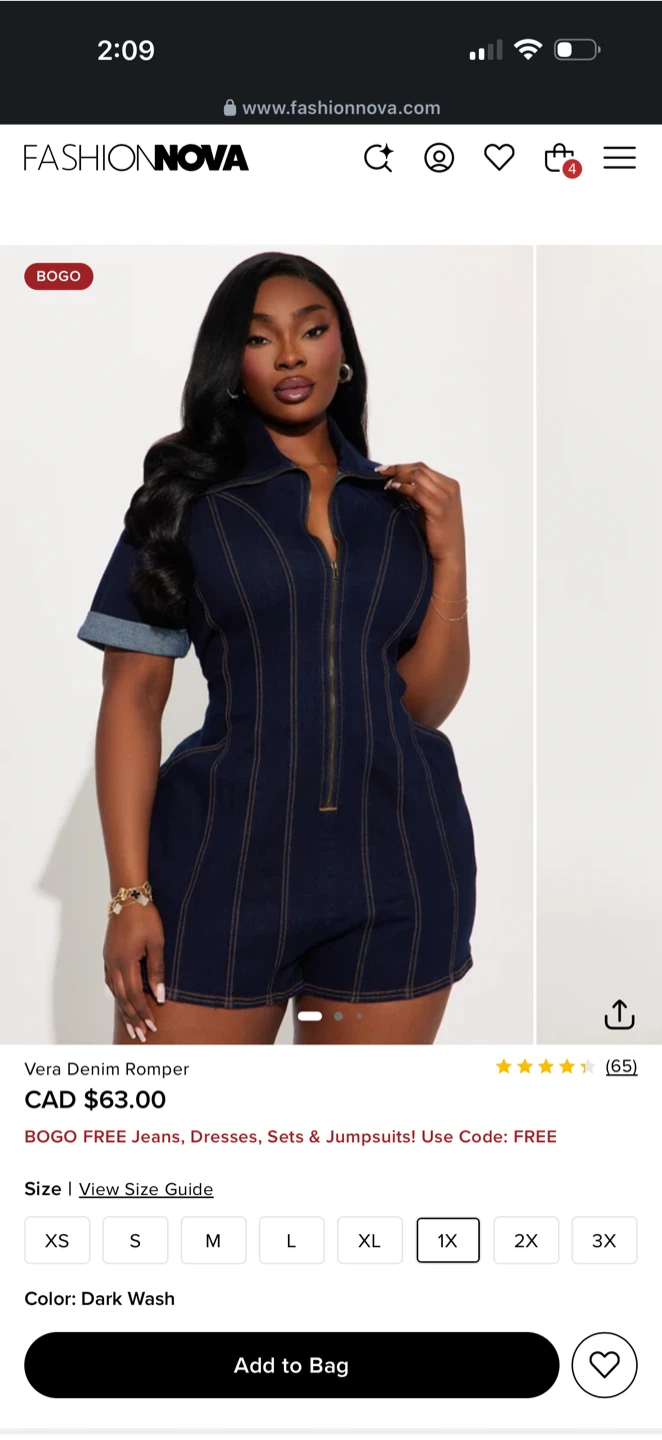 🏈 Fashion Nova Vera Denim Romper