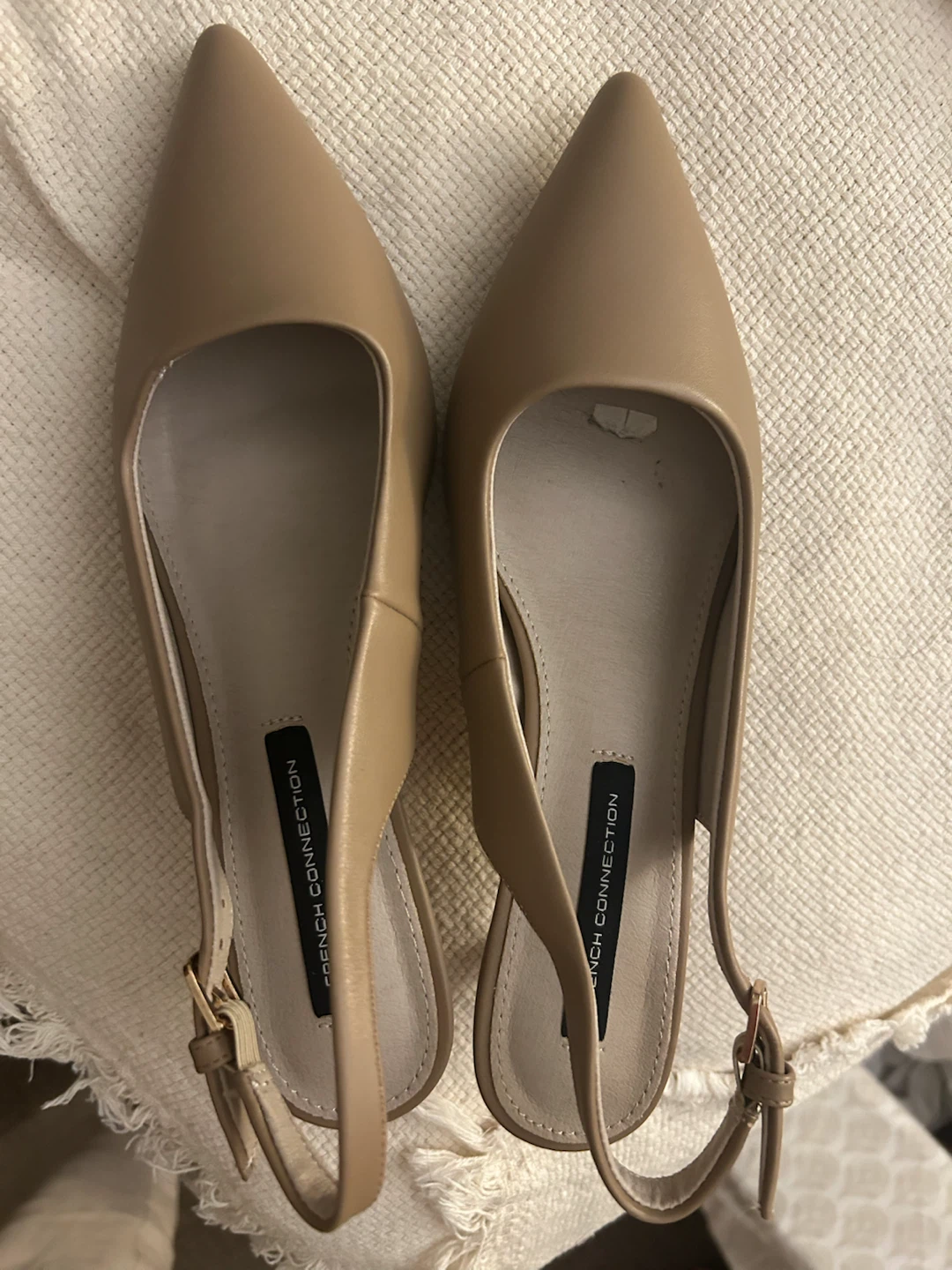 French Connection Tan Slingback Flats