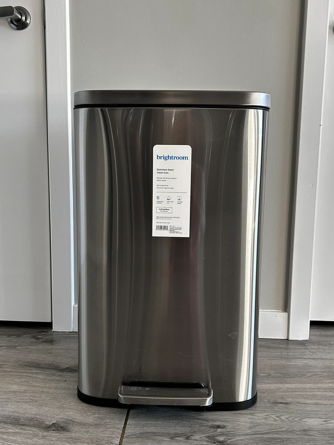 Brightroom 11.8 Gallon Stainless Steel Trash Can