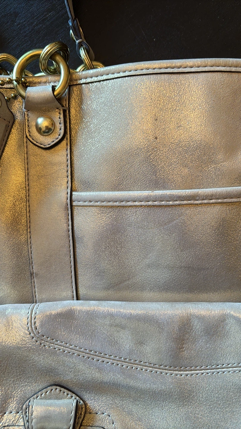 Coach Metallic Leather Tote Bag - photo 3