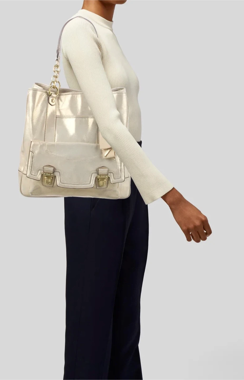 Coach Metallic Leather Tote Bag - photo 5