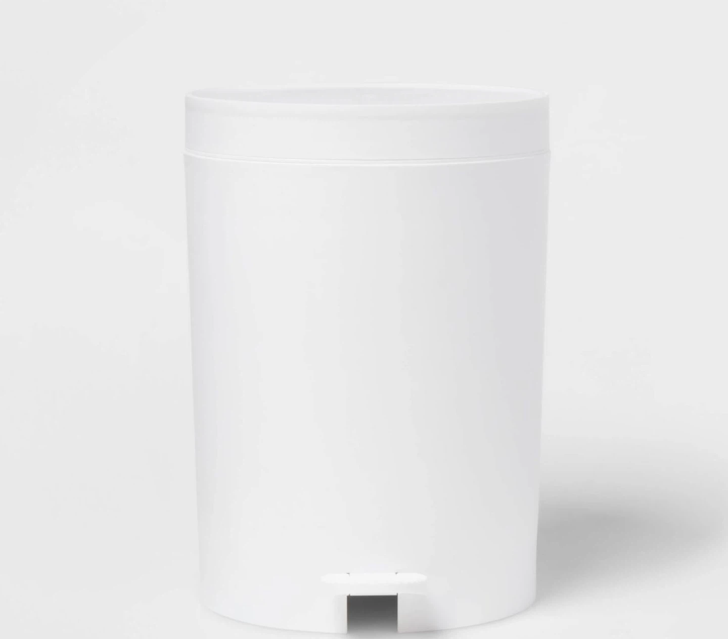 White Bathroom Step Trash Can