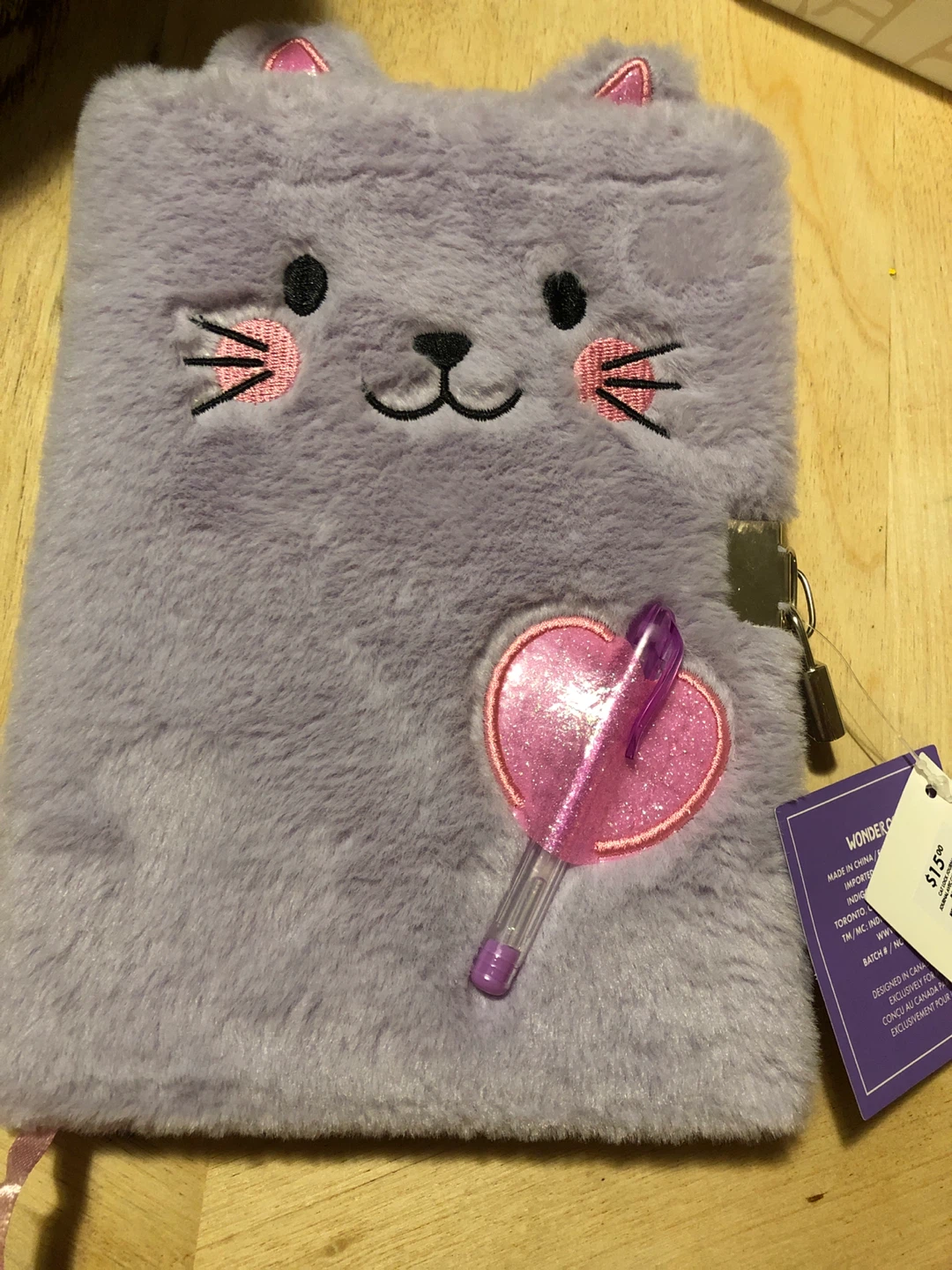 Indigo Furry Cat Lock Journal 🏈 with pen