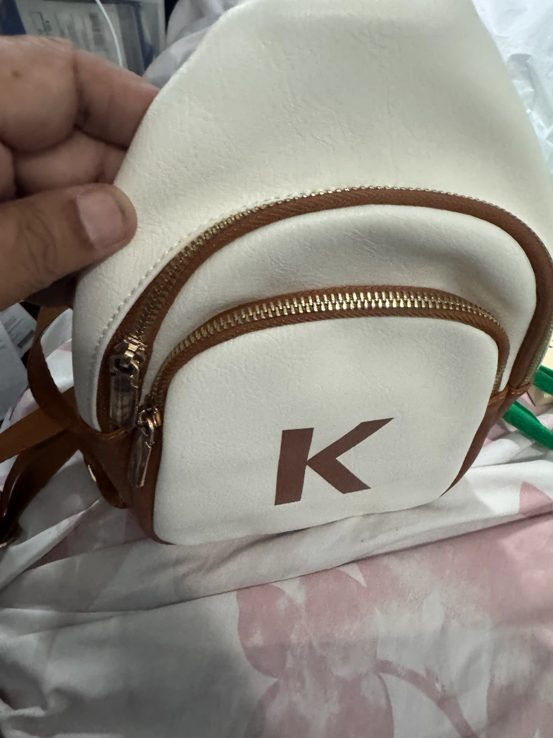 White and Brown Letter K Sling Bag - photo 5