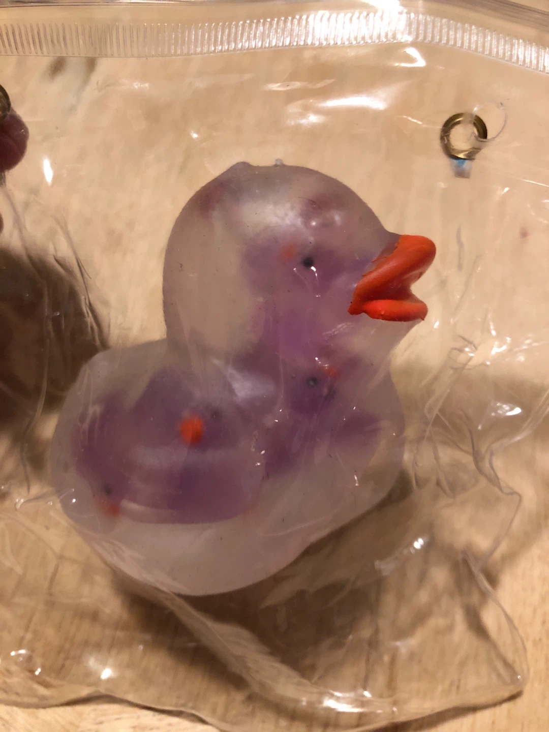 Squishy Clear Purple Duck Toy full of Mini Ducks! 🏈