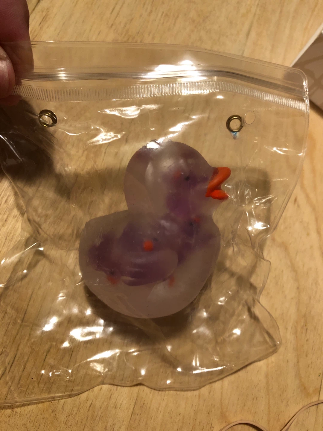 Squishy Clear Purple Duck Toy full of Mini Ducks! 🏈 - photo 3