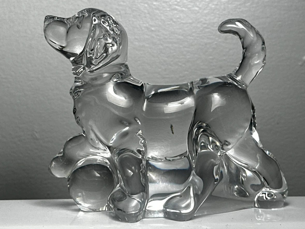 Bohemian crystal dog figurine