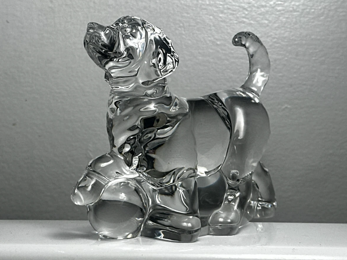 Bohemian crystal dog figurine - photo 2