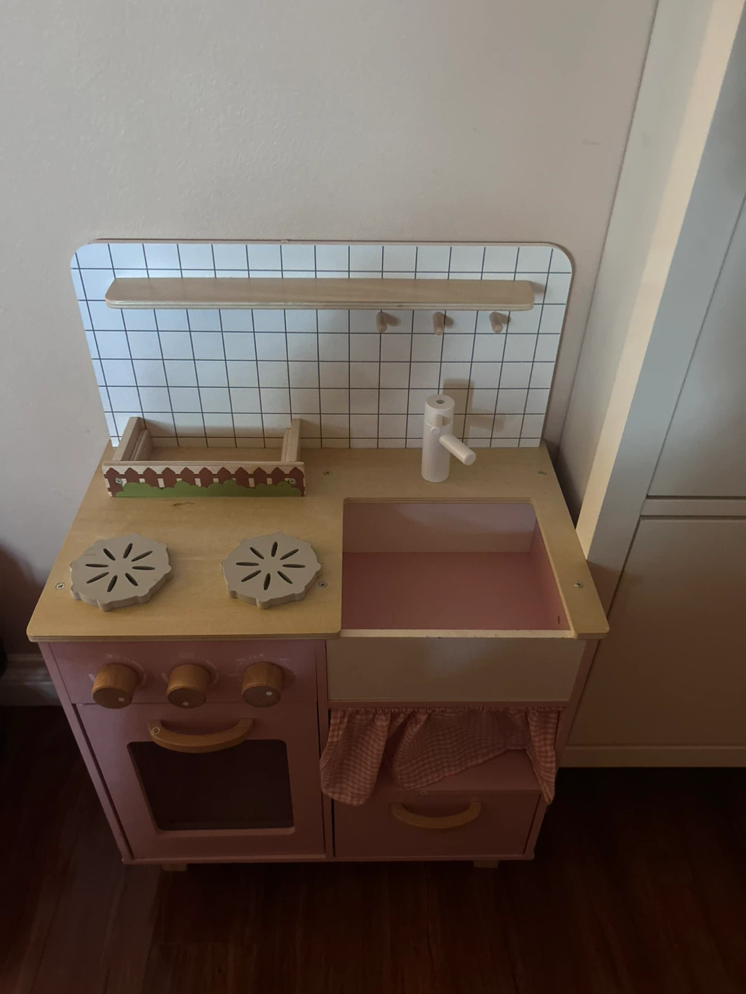 Wooden Play Kitchen Set for Kids - Pink - photo 5