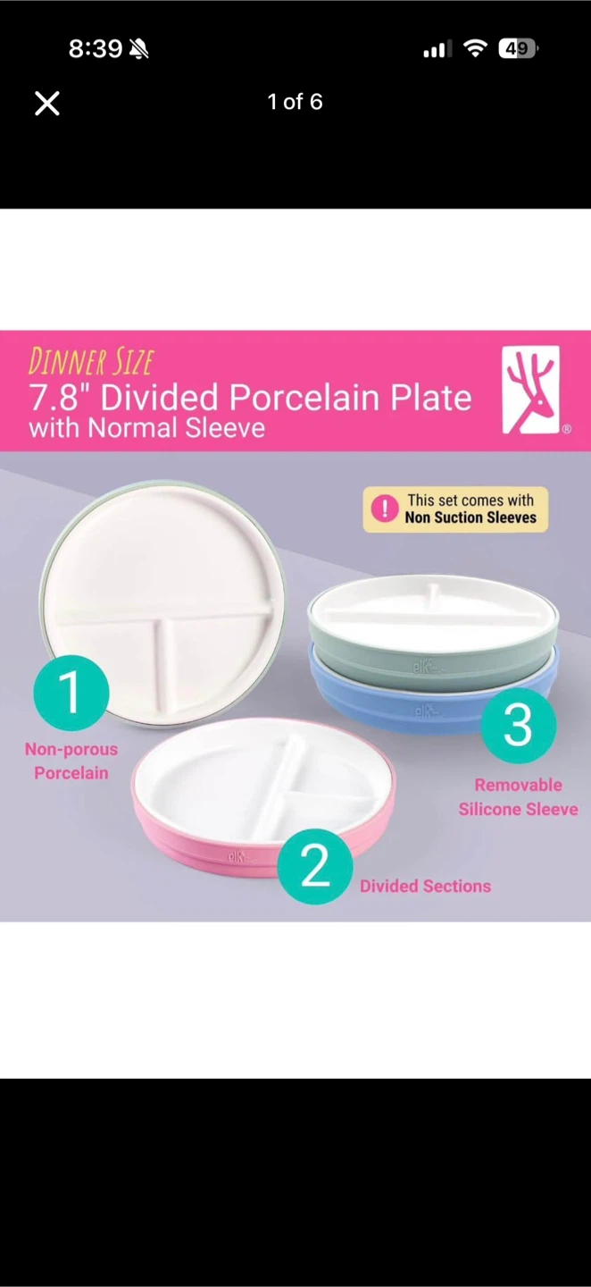 Elk and Friends Divided Porcelain Plate