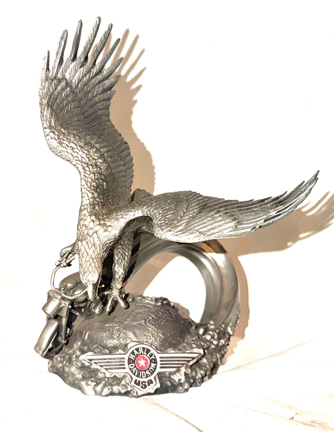 Harley-Davidson Pewter Eagle Motorcycle Sculpture