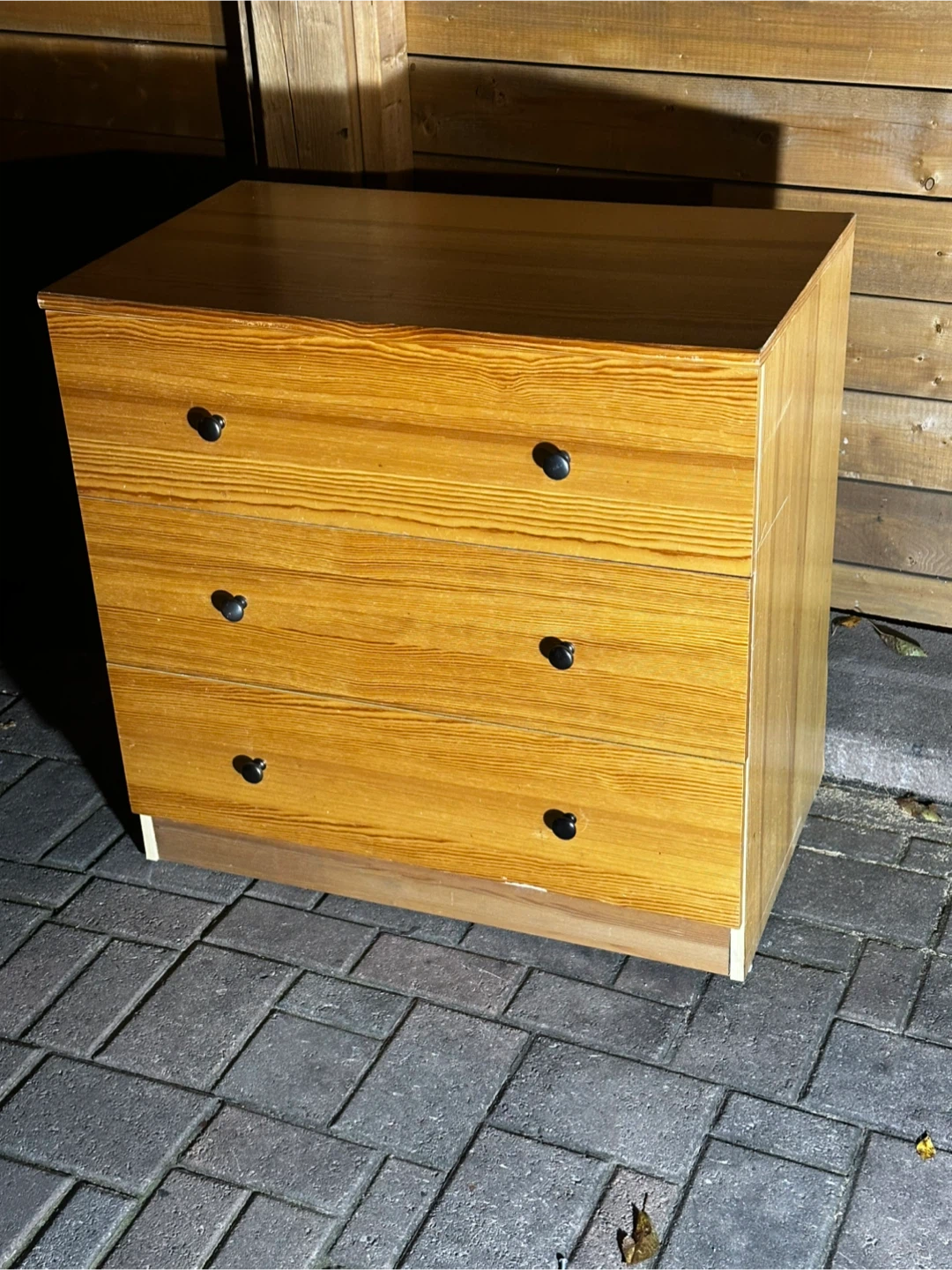 Three-Drawer Wooden Dresser