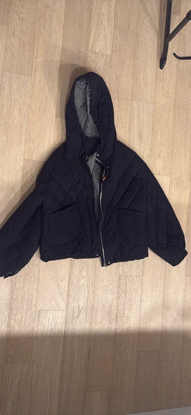Black Quilted Hooded Jacket - photo 2