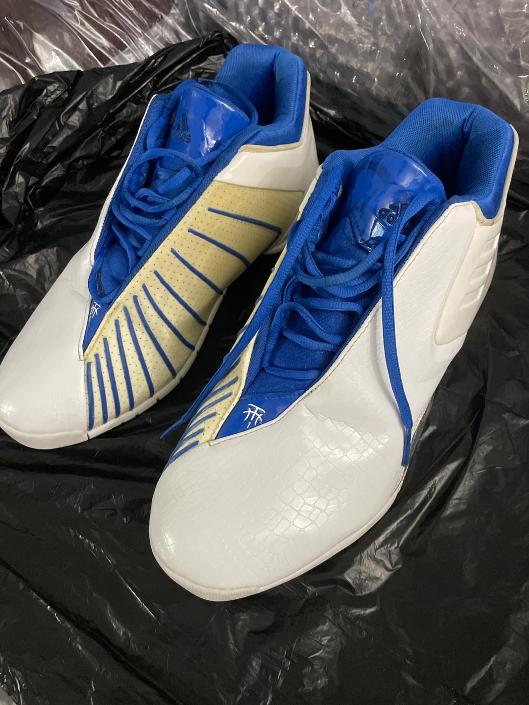 Adidas T-Mac 3 Basketball Shoes Blue and White - photo 3