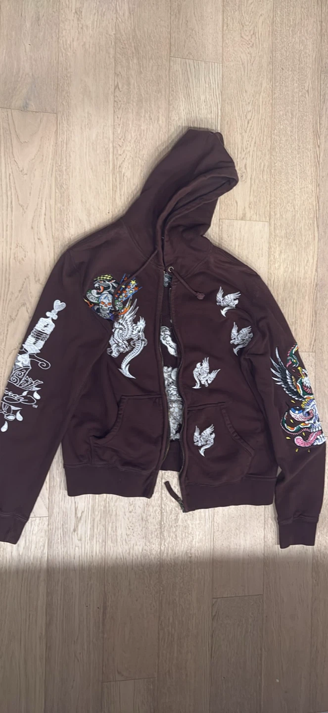 Ed Hardy Brown Zip-Up Hoodie - photo 2