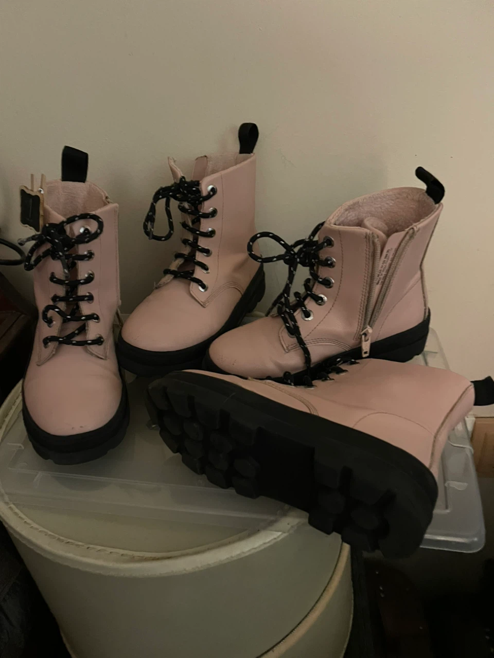 2 pair girls boots size 12 and 1