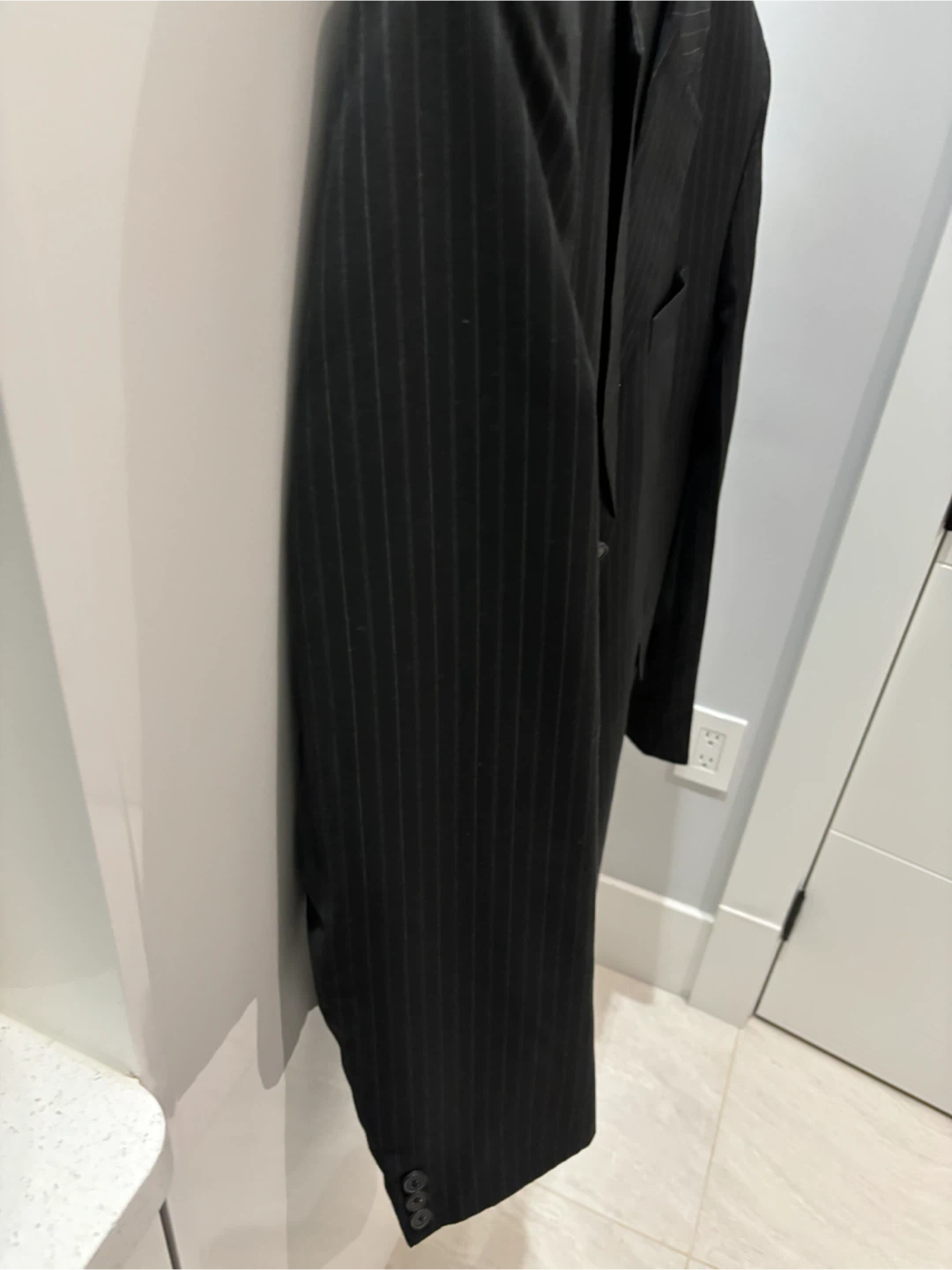 Black Pinstripe Suit custom made - photo 2