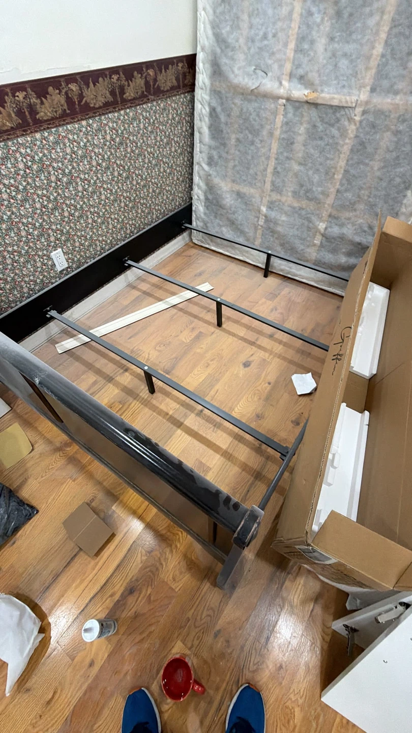 A queen size bed with Black Sleigh Bed frame - photo 3