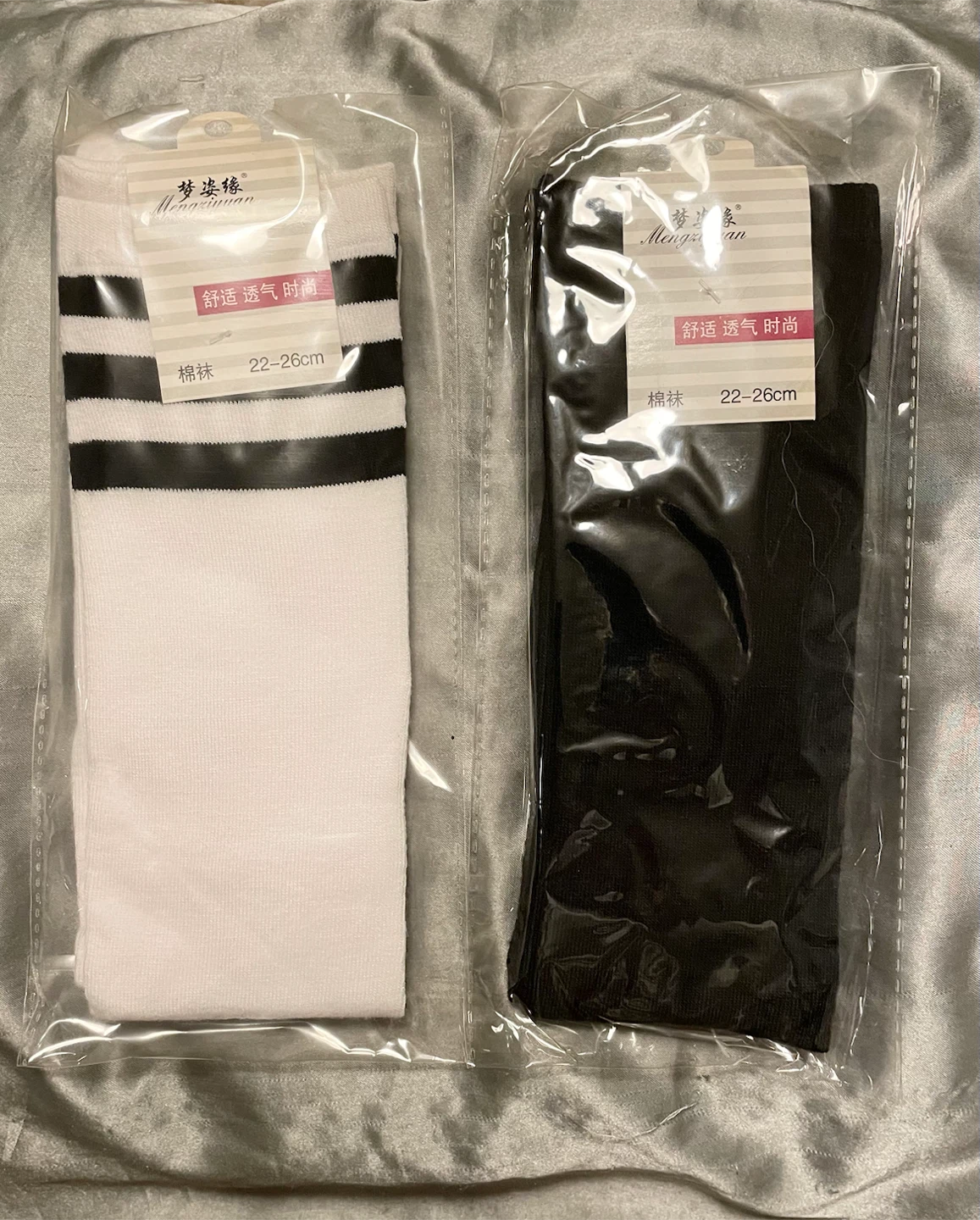 🏈 Knee high Cotton Socks - 2 Pairs( one size) - photo 2