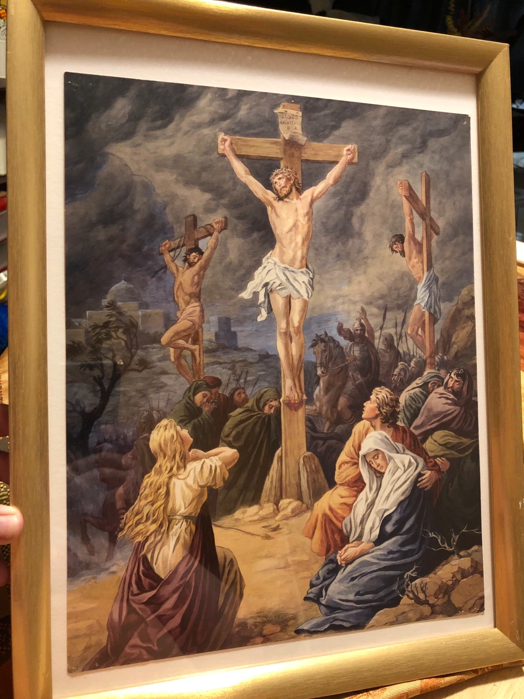 “The Crucifixion” Framed Catholic Religious Art Print 🏈