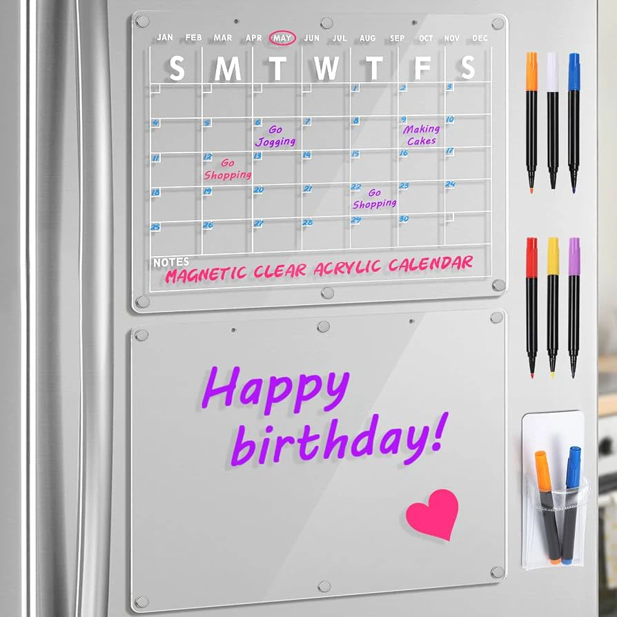 🏈Fridge Magnetic Clear Acrylic Calendar Set