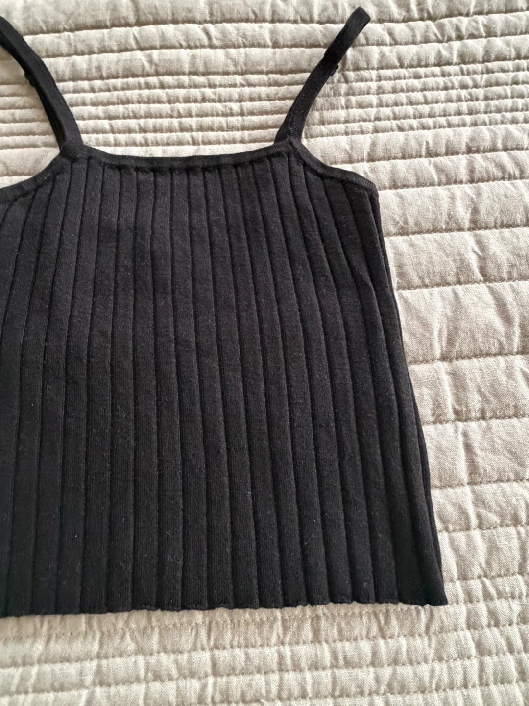 🏈H&M Divided Ribbed Tank Top Black - photo 2