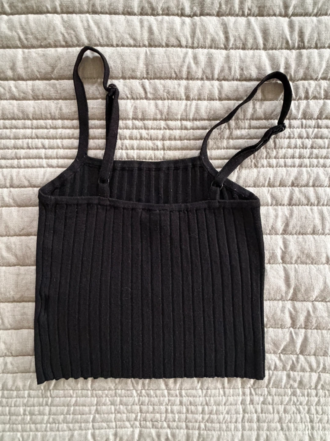 🏈H&M Divided Ribbed Tank Top Black - photo 3